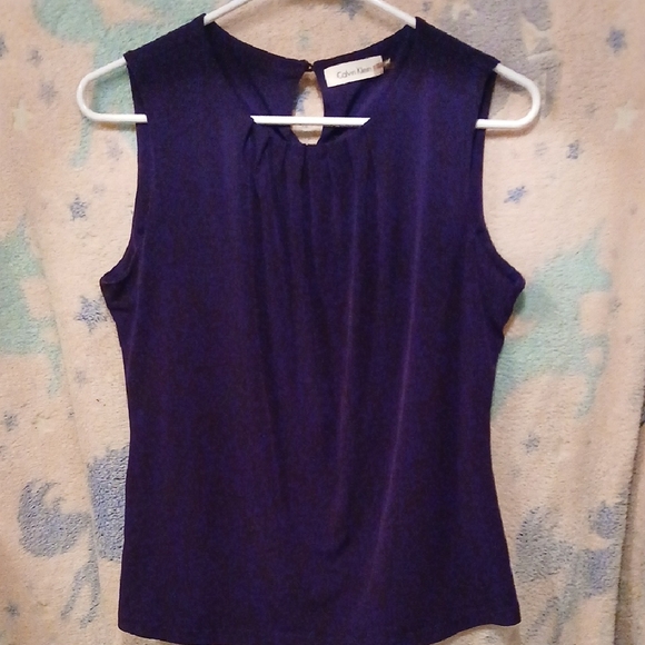Calvin Klein Tops - Calvin Klein Purple Sleeveless Blouse Size MP Like New